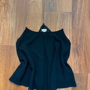 Papaya black blouse with gold chain straps